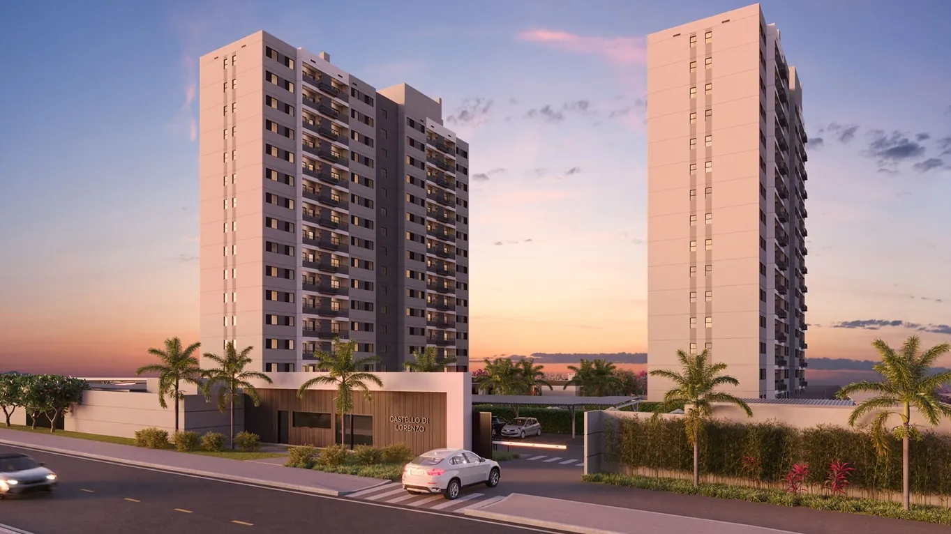 Fachada das torres ao entardecer