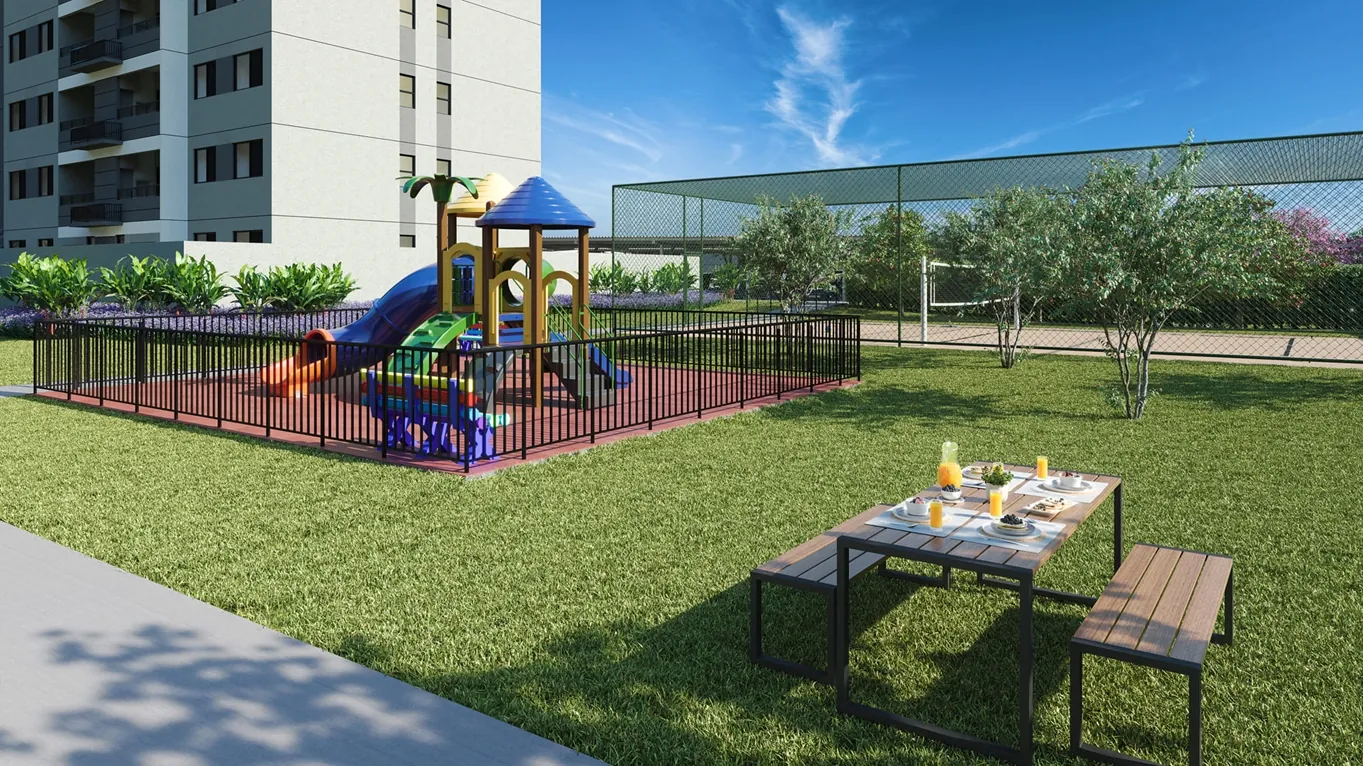 Playground e espaço de piquenique