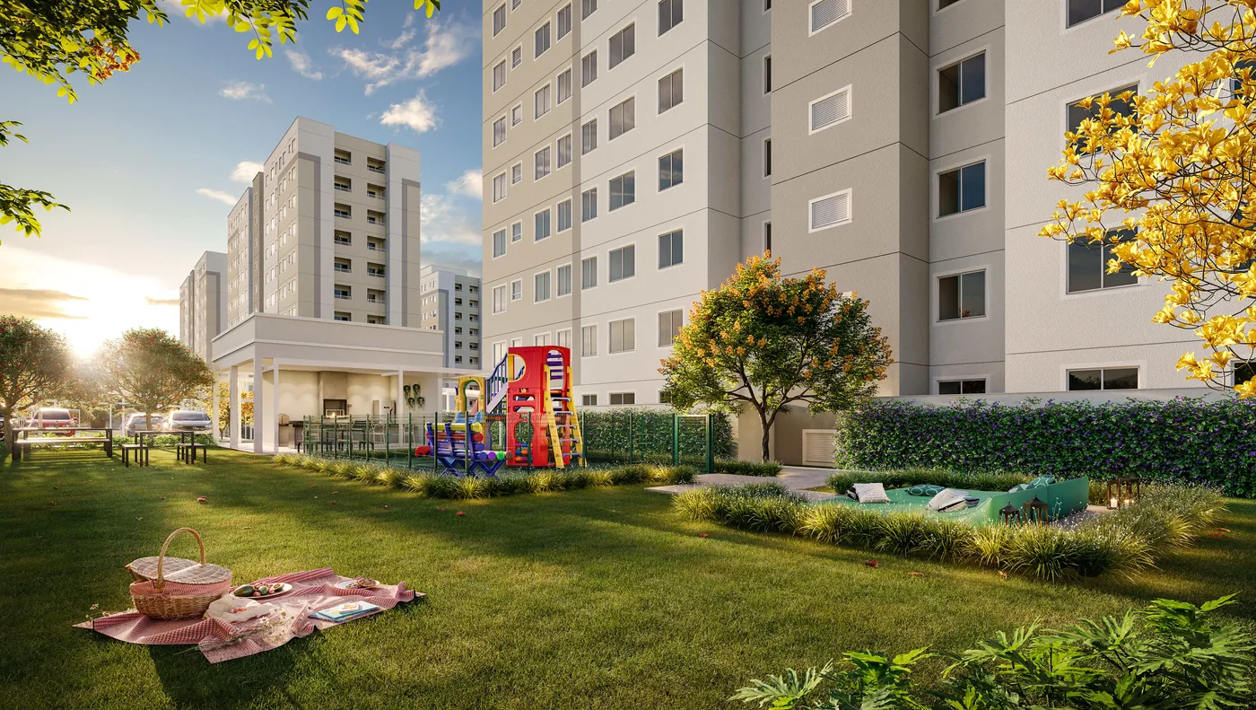 Fachada das torres e playground