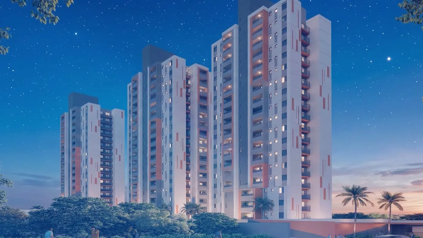 Fachada das torres ao entardecer