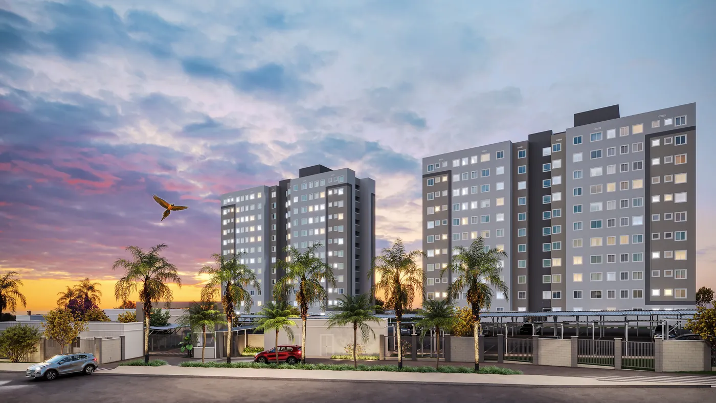 Fachada das torres ao entardecer