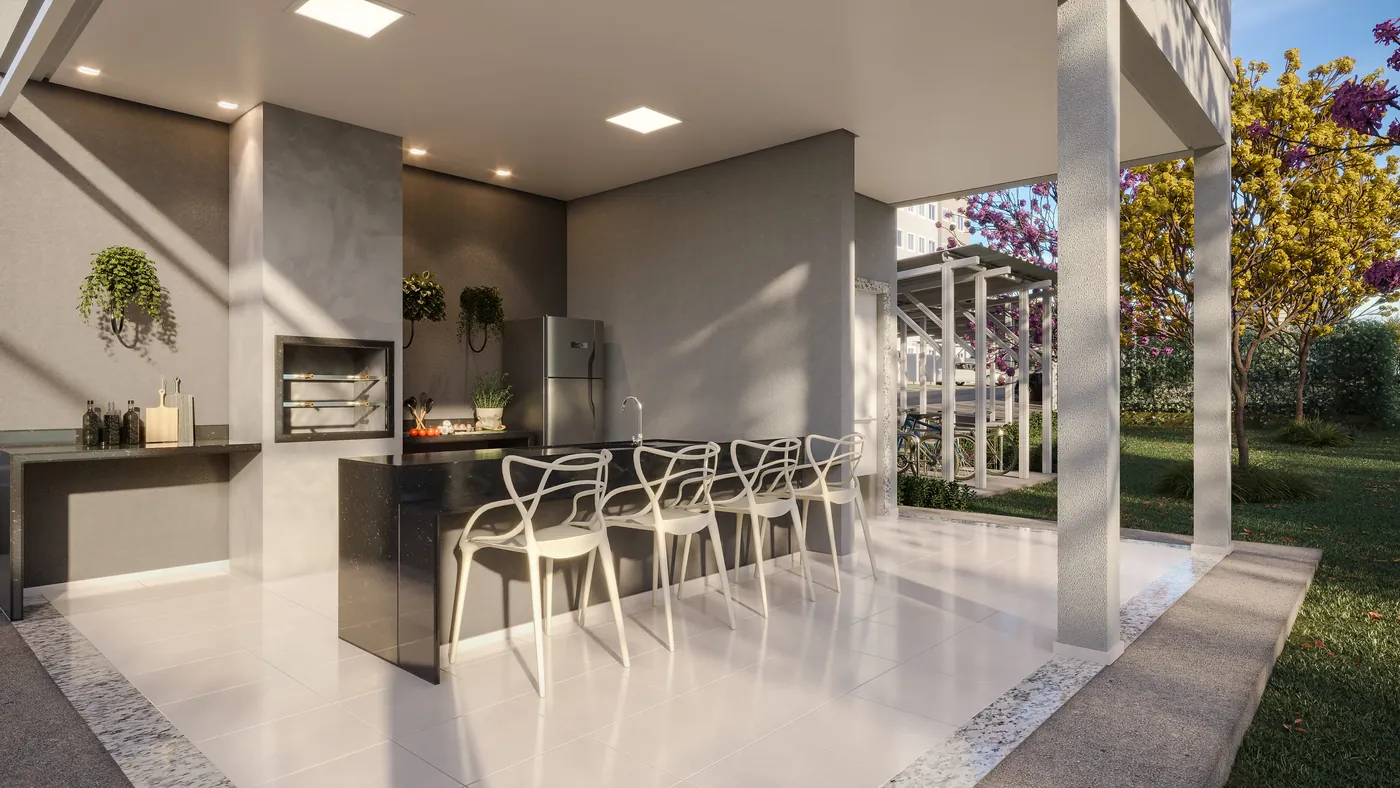 Espaço gourmet com bancada