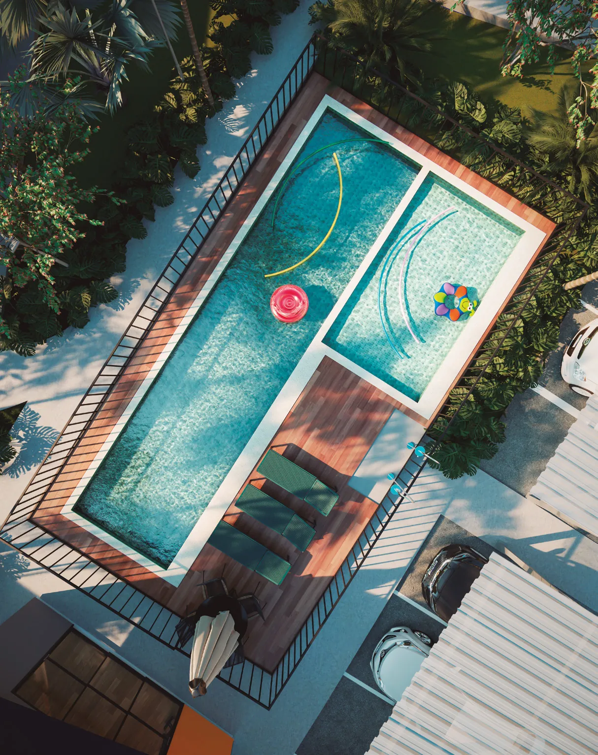 Piscina vista de cima